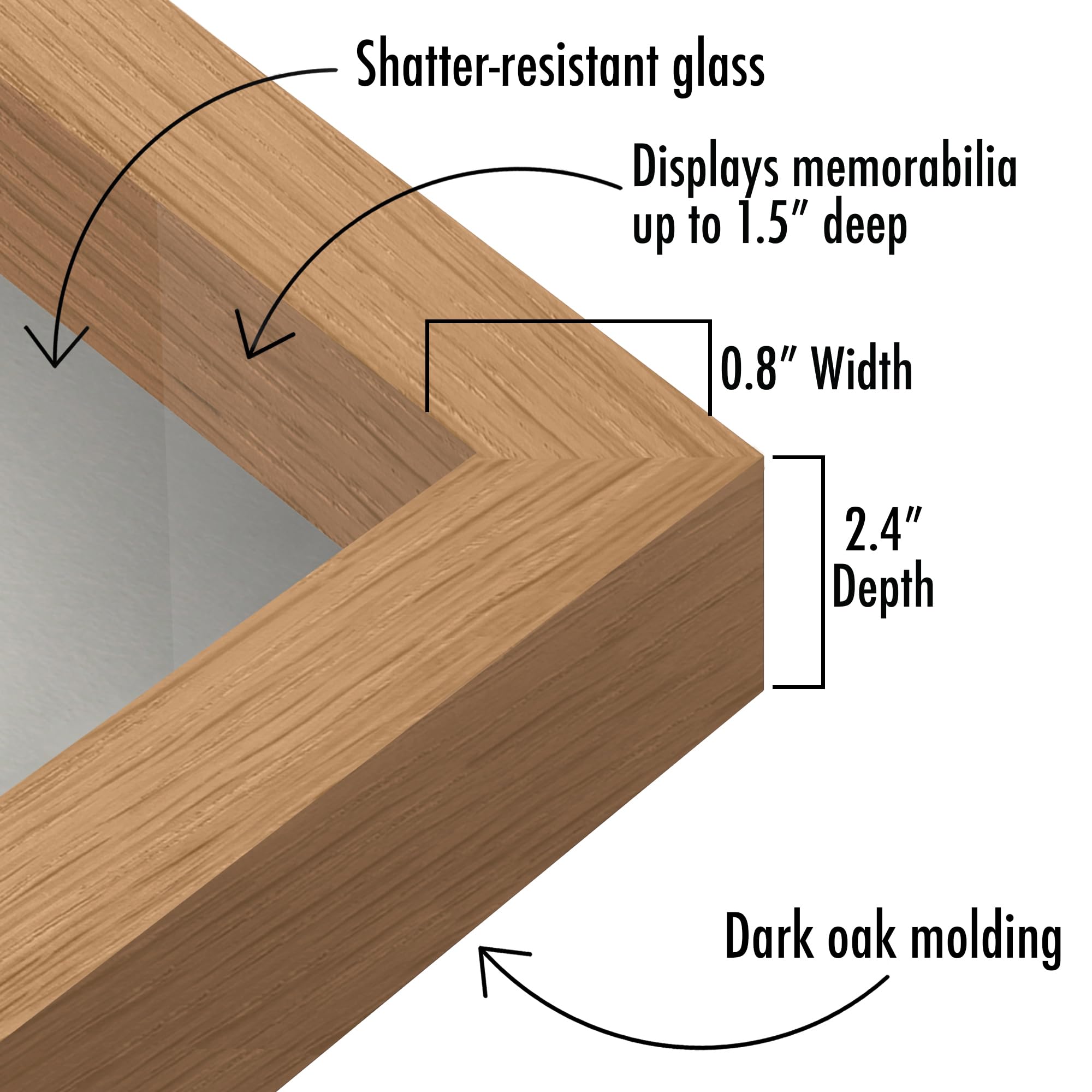 Americanflat 8x10 Shadow Box Frame with Shatter-Resistant Glass - Silhouette Collection - Large Shadow Box Display Case for Tabl